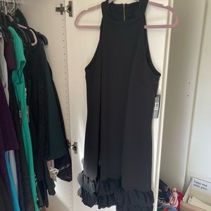 Tahari Size 12 Black Halter Dress